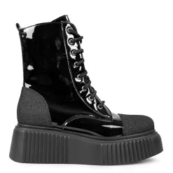 ALTERCORE Buty Wegańskie|Botki>Dalia Vegan Black Patent