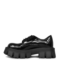 ALTERCORE Buty Wegańskie|Półbuty>Deidra Vegan Black Patent Platform Shoes