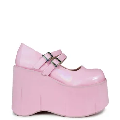 DemoniaCult Buty Wegańskie|Platformy>KERA-08 Baby Pink Hologram