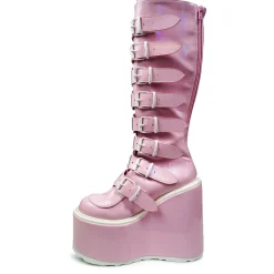 DemoniaCult Buty Wegańskie|Platformy>SWING-815 Baby Pink Hologram