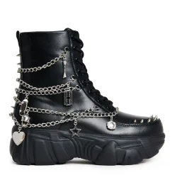 Koi Footwear Platformy|Półbuty>BONED CATCH BLACK