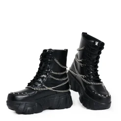 Koi Footwear Platformy|Półbuty>BONED CATCH BLACK